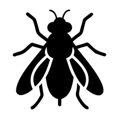 Black fly icon silhouette vector illustration isolated on transparent background