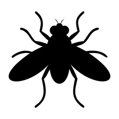 Minimalist Black Fly Silhouette Vector for Graphic Design