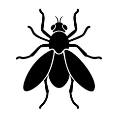 High-Quality Black Fly Silhouette Vector | Transparent PNG
