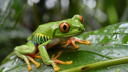 Obraz premium frog on a leaf