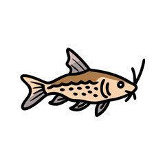 corydoras catfish icon, corydoras catfish vector illustration-simple illustration of corydoras catfish, perfect for corydoras catfish logos and icons