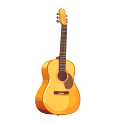 Obraz premium A yellow acoustic guitar illustration a musical instrument perfect for playing music