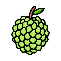 custard apple icon, custard apple vector illustration-simple illustration of custard apple, perfect for custard apple logos and icons