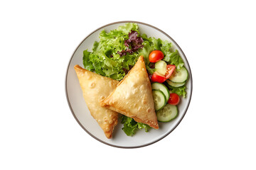 Delicious Samosas served with fresh salad a tasty meal