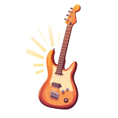 Obraz premium Orange electric guitar music instrument musical art design