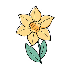 daffodil flower icon, daffodil flower vector illustration-simple illustration of daffodil flower, perfect for daffodil flower logos and icons