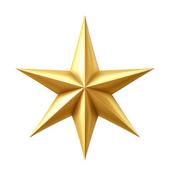 Obraz premium shiny, golden, five pointed star with 3D appearance is set against transparent background, symbolizing excellence and achievement