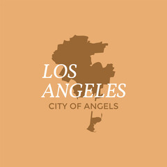 vintage los angeles city symbol, map icon with vector silhouette	