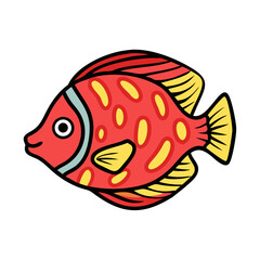 discus fish icon, discus fish vector illustration-simple illustration of discus fish, perfect for discus fish logos and icons