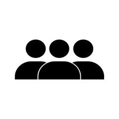 Three persons - social network users, vector, icon, sticker.