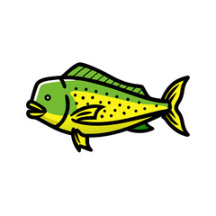dorado mahi mahi icon, dorado mahi mahi vector illustration-simple illustration of dorado mahi mahi, perfect for dorado mahi mahi logos and icons