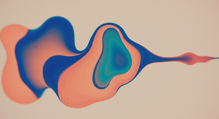 Abstract Fluid Wave: Gradient Blue and Peach on Light Backdrop