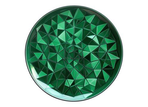 green geometric pattern