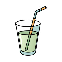 drinking straw in glass icon, drinking straw in glass vector illustration-simple illustration of drinking straw in glass, perfect for drinking straw in glass logos and icons