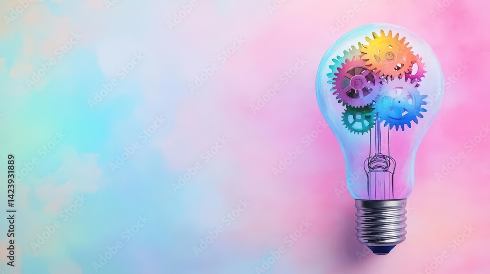 Aufkleber illuminating concept of innovation and creativity represented by a light bulb filled with intricate 