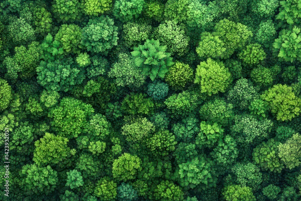 Poster lush green forest filled with tall trees and vibrant foliage creating a tranquil and inviting atmosp