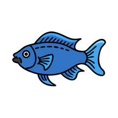 electric blue ram fish icon, electric blue ram fish vector illustration-simple illustration of electric blue ram fish, perfect for electric blue ram fish logos and icons