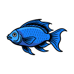 electric blue ram fish icon, electric blue ram fish vector illustration-simple illustration of electric blue ram fish, perfect for electric blue ram fish logos and icons