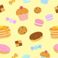 yellow dessert party pattern