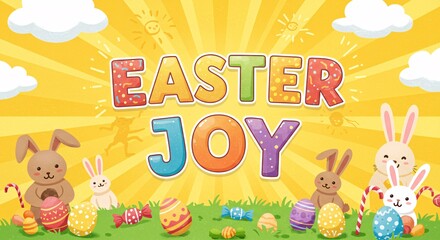 Easter Joy - Colorful Holiday Poster with Fun Typography
