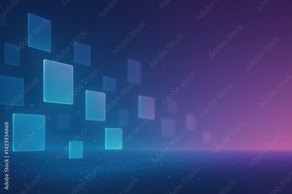 Poster an ethereal ambient data field features translucent rectangles various sizes softly glowing as they 