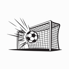 Soccer Ball Hitting Goal Net