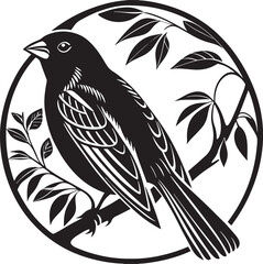 Naklejka premium Sinai Rose Finch Bird silhouette