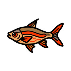 ember tetra fish icon, ember tetra fish vector illustration-simple illustration of ember tetra fish, perfect for ember tetra fish logos and icons