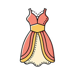 empire waist dress icon, empire waist dress vector illustration-simple illustration of empire waist dress, perfect for empire waist dress logos and icons