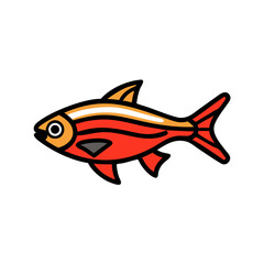 ember tetra fish icon, ember tetra fish vector illustration-simple illustration of ember tetra fish, perfect for ember tetra fish logos and icons