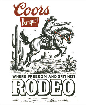 Coors Banquet Rodeo A Western-Style Illustration