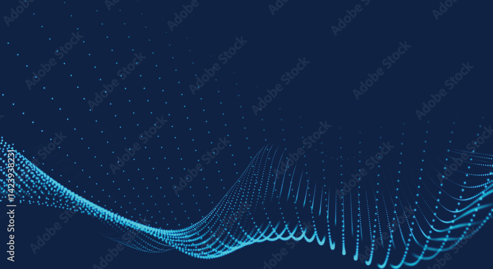 Aufkleber futuristic dot wave. abstract digital particle wave. technology background. colored musical wave. da