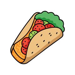 falafel wrap icon, falafel wrap vector illustration-simple illustration of falafel wrap, perfect for falafel wrap logos and icons