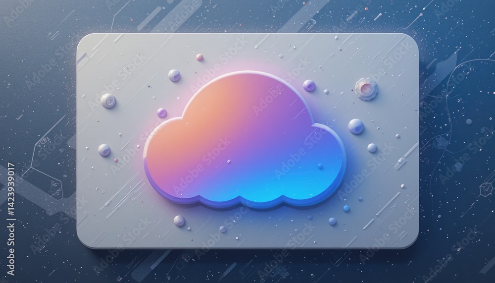 Aufkleber cloud computing innovations digital space graphic design abstract environment futuristic viewpoint t