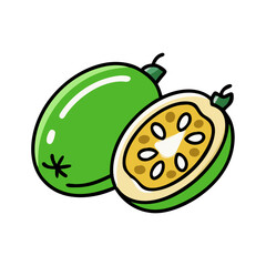 feijoa fruit icon, feijoa fruit vector illustration-simple illustration of feijoa fruit, perfect for feijoa fruit logos and icons