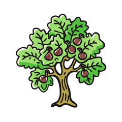 fig tree icon, fig tree vector illustration-simple illustration of fig tree, perfect for fig tree logos and icons