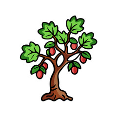 Obraz premium fig tree icon, fig tree vector illustration-simple illustration of fig tree, perfect for fig tree logos and icons