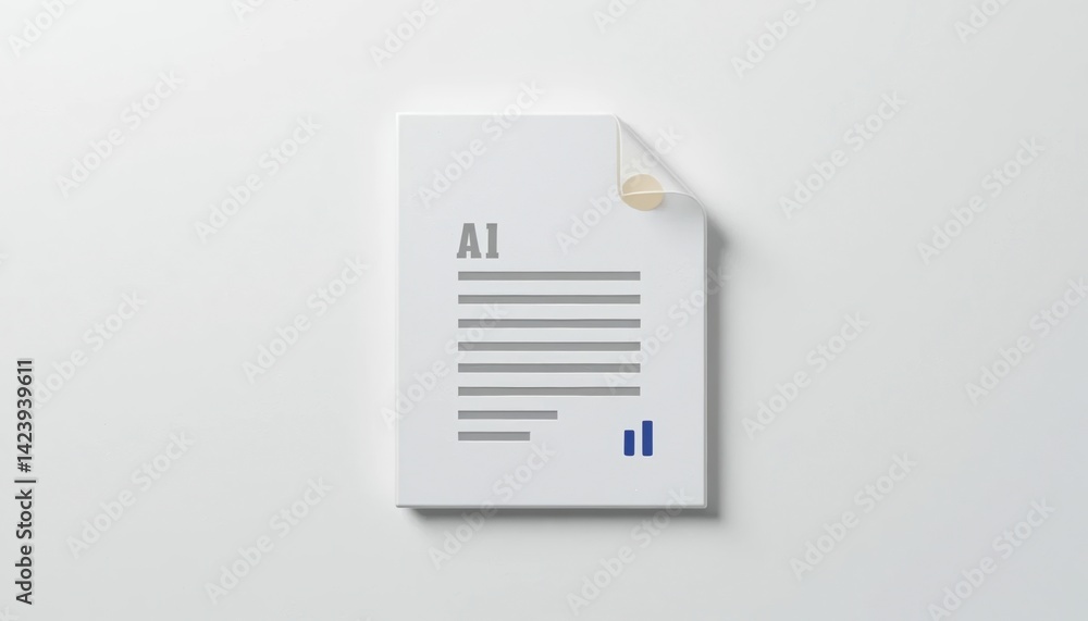 Poster ai document analysis office environment digital content modern workspace top view innovative technol