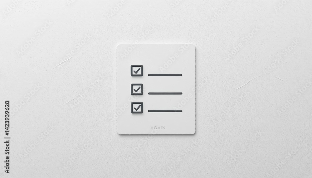 Aufkleber checklist template for task management office digital resource minimalistic design top-down view pro