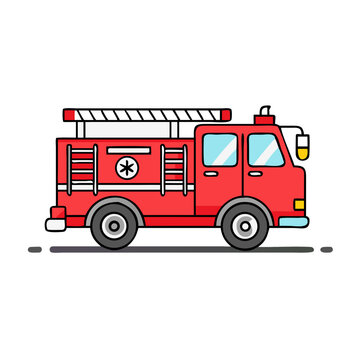 fire engine icon, fire engine vector illustration-simple illustration of fire engine, perfect for fire engine logos and icons