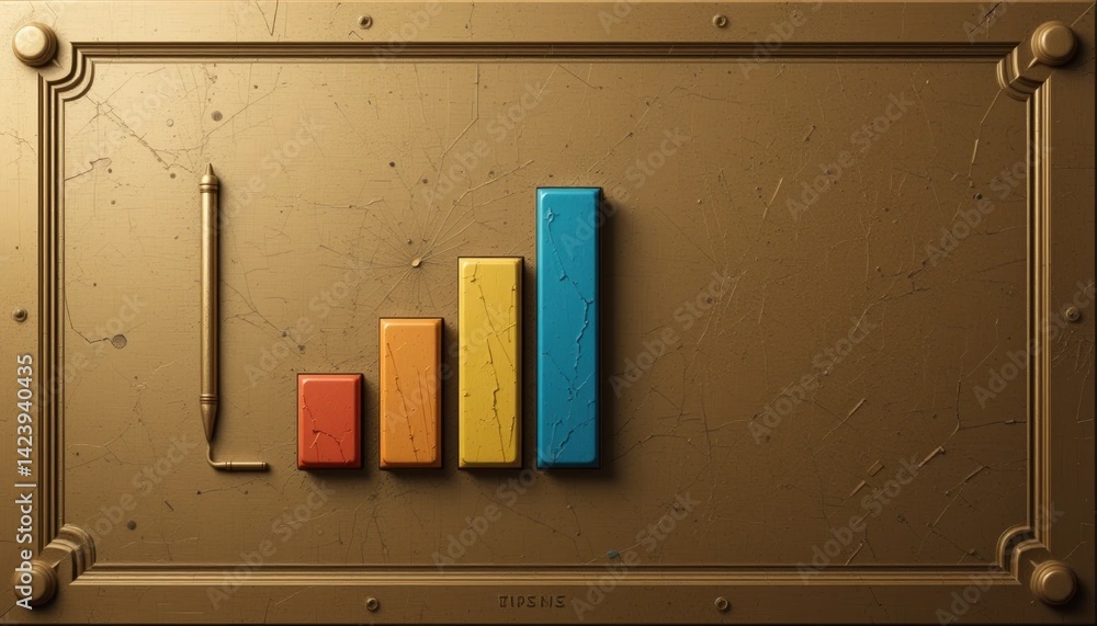 Poster analyzing growth trends in data visualization business analytics infographic design abstract backgro