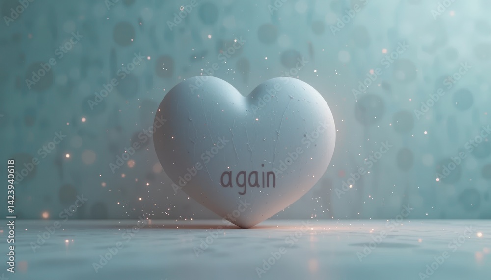 Poster emotional heart animation with sparkling effects digital art abstract background conceptual design c