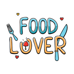 food lover text with fork and knife icon icon, food lover text with fork and knife icon vector, food lover text with fork and knife icon web icon