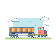 freight train icon, freight train vector illustration-simple illustration of freight train, perfect for freight train logos and icons