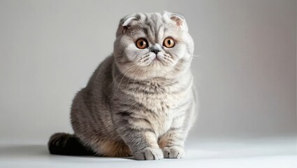 Scottish Fold Cat Sitting Portrait