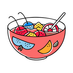 fruit punch bowl icon, fruit punch bowl vector illustration-simple illustration of fruit punch bowl, perfect for fruit punch bowl logos and icons