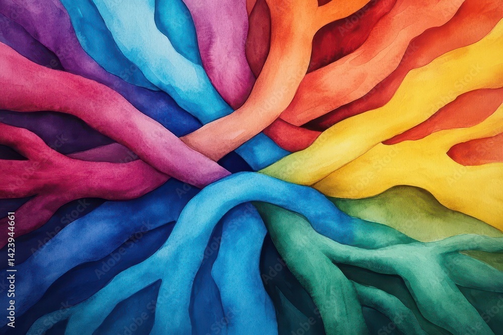 Poster vibrant artistic representation of hands in vivid colors capturing the essence of creativity and exp