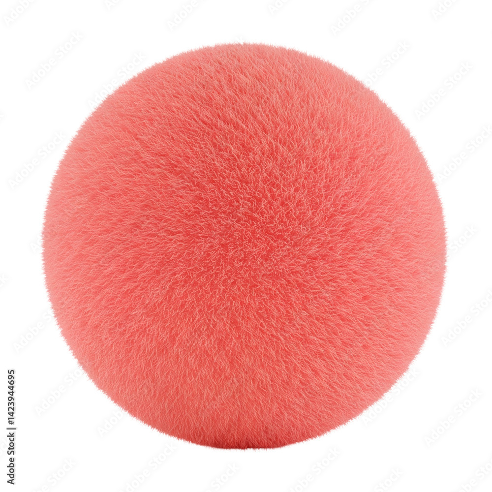 Poster a textured coral sphere on a black background, showcasing an intriguing blend of softness and depth,