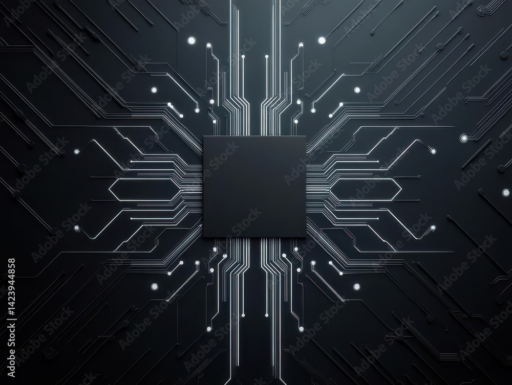 Poster intricate circuit board design featuring multiple layers and connections highlighting the complexity