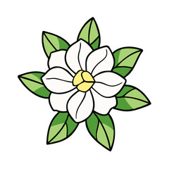 gardenia flower icon, gardenia flower vector illustration-simple illustration of gardenia flower, perfect for gardenia flower logos and icons